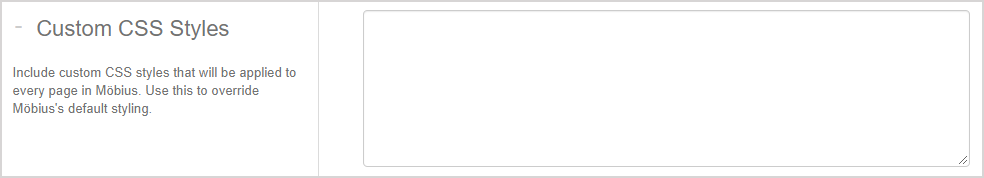 Custom CSS applied to the site.
